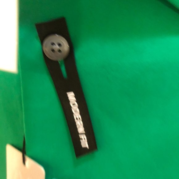 Express 1MX Mens Modern Fit Stretch Cotton Slim Dress Shirt Green Medium NEW - Picture 6 of 6